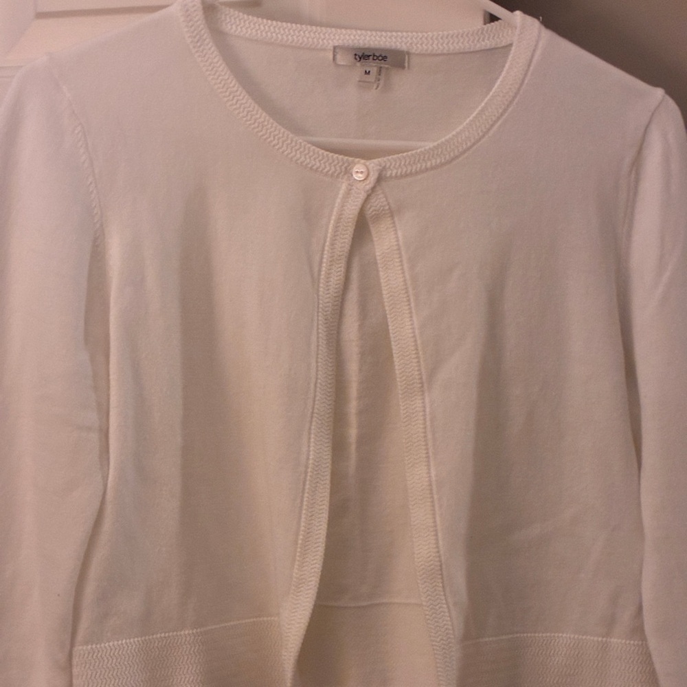 Tyler Boe‎ White Crop Cardigan Sz M